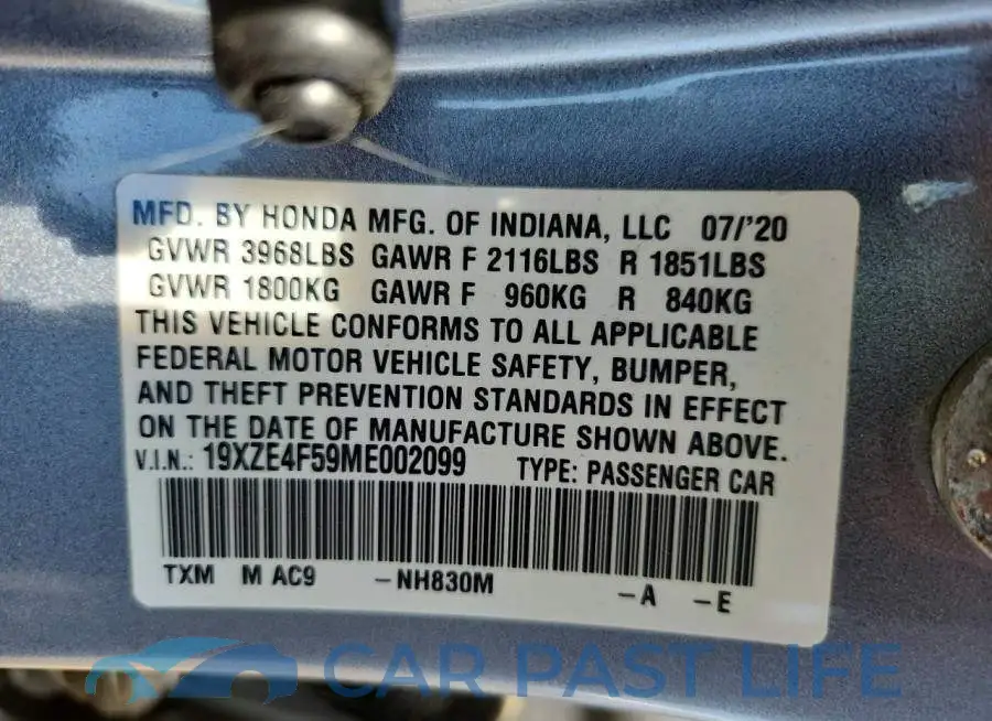 19XZE4F59ME002099# 13