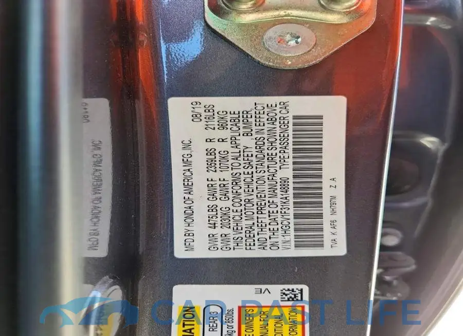 1HGCV1F31KA148890# 12