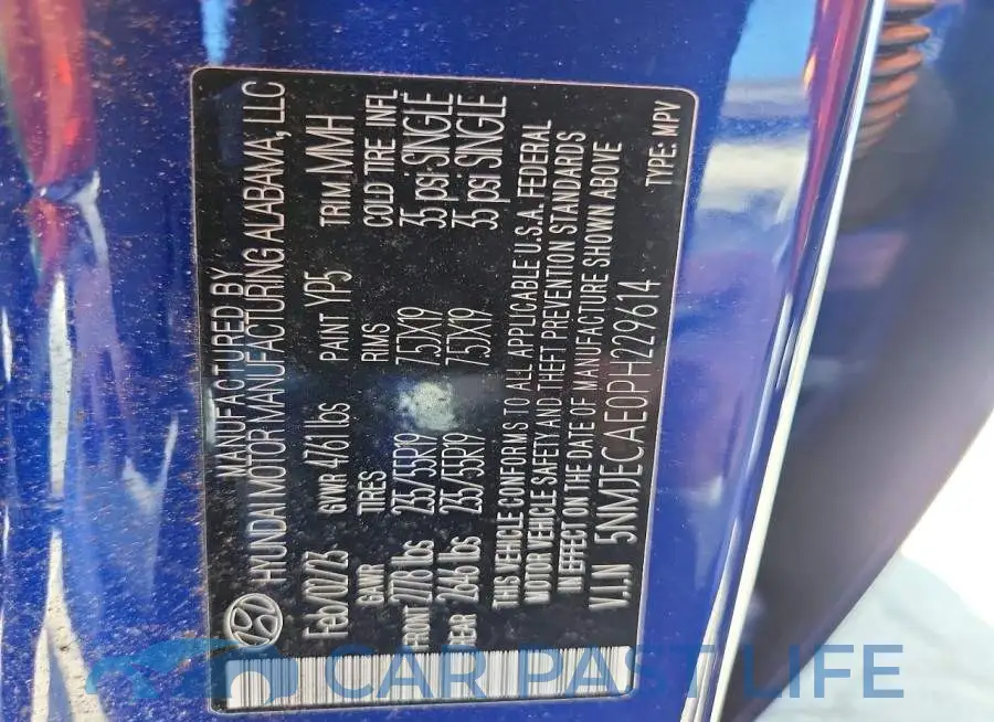 5NMJECAE0PH229614# 12