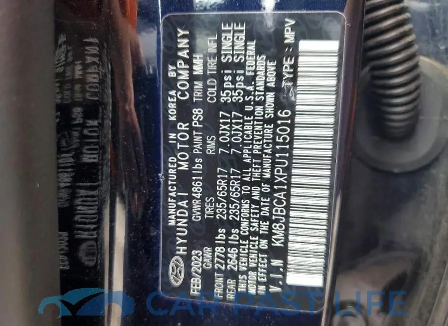 KM8JBCA1XPU115016# 14