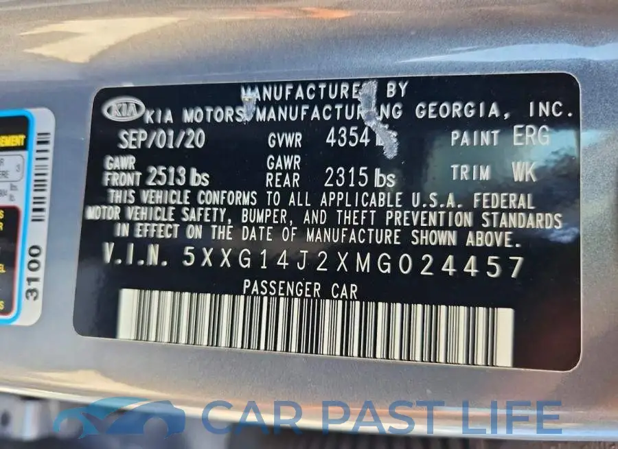 5XXG14J2XMG024457# 12