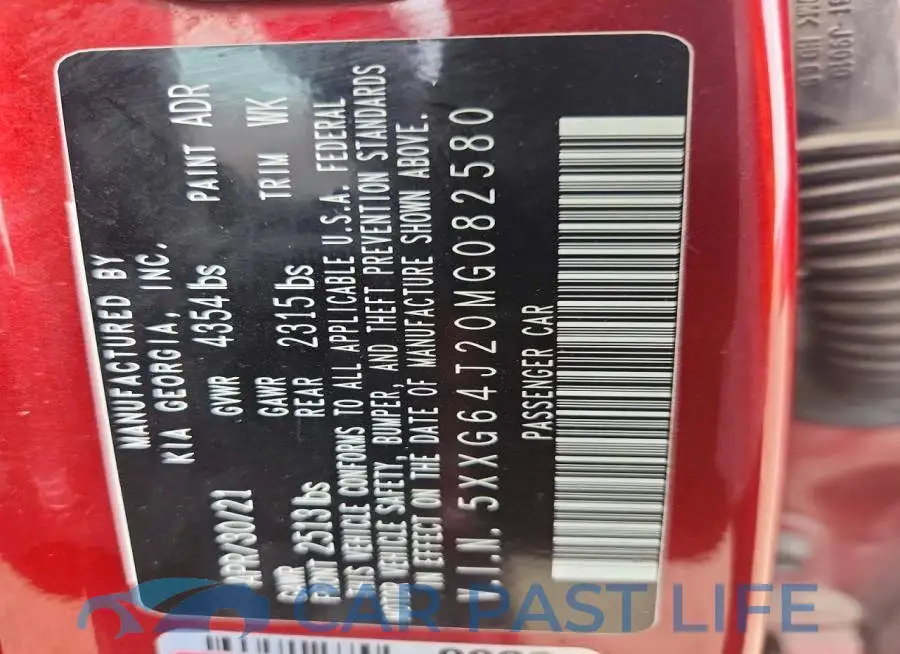 5XXG64J20MG082580# 12