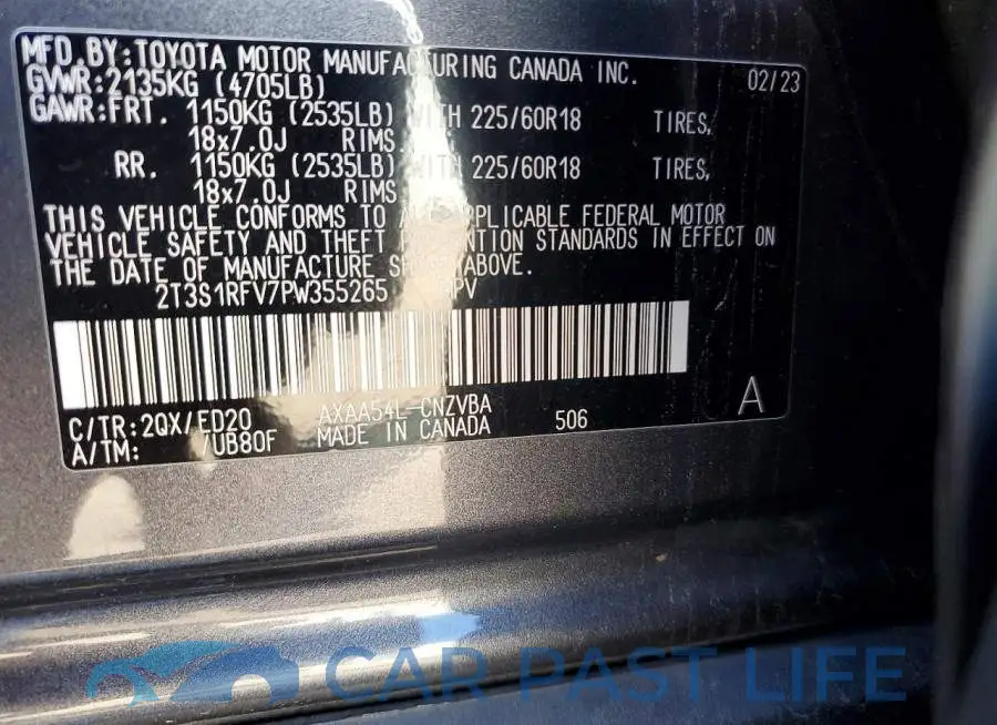 2T3S1RFV7PW355265# 12