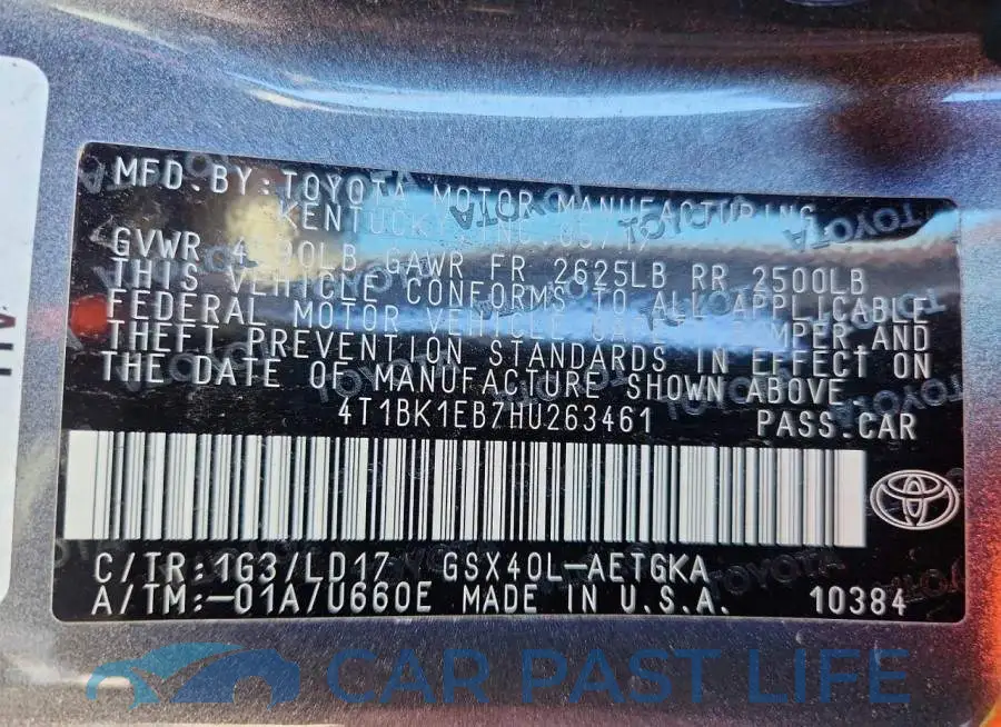 4T1BK1EB7HU263461# 12