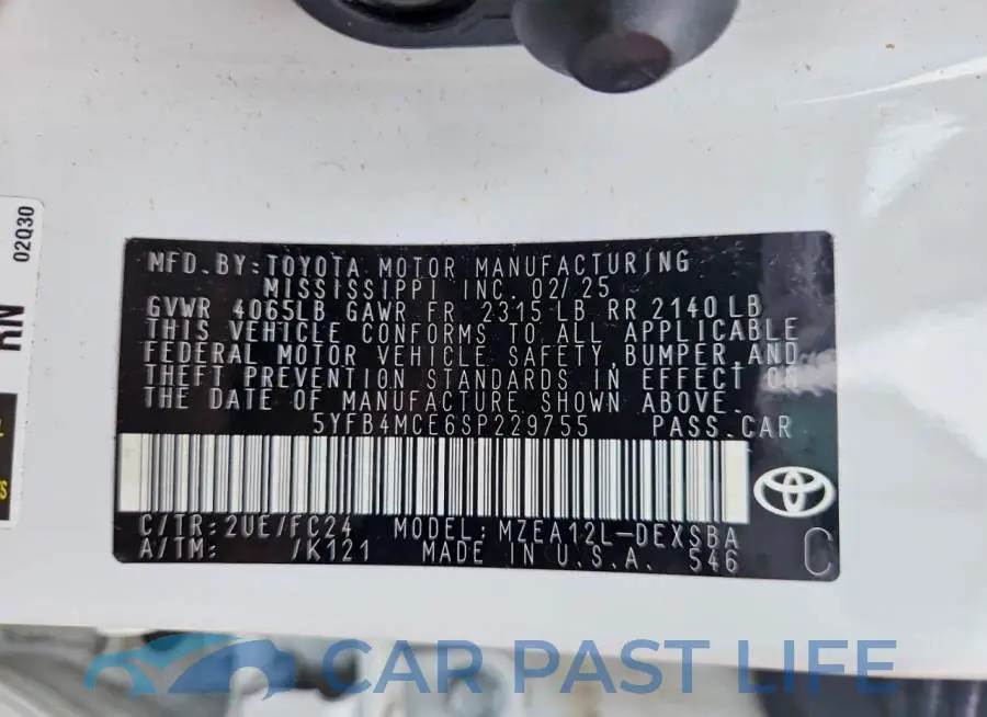 5YFB4MCE6SP229755# 12