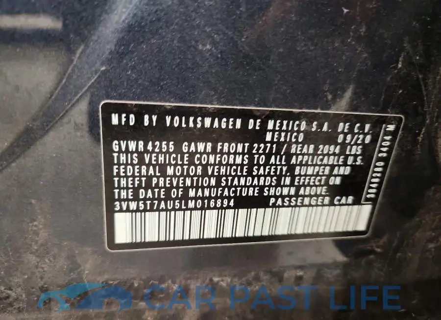 3VW5T7AU5LM016894# 12