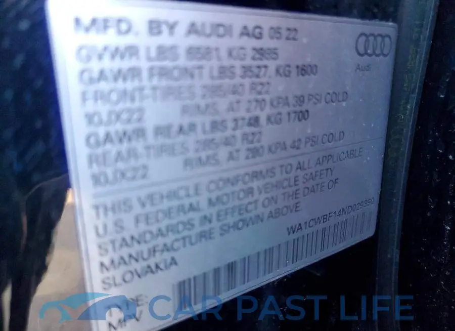 WA1CWBF14ND029390# 14