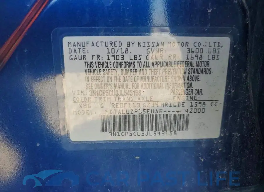 3N1CP5CU3JL543158# 13