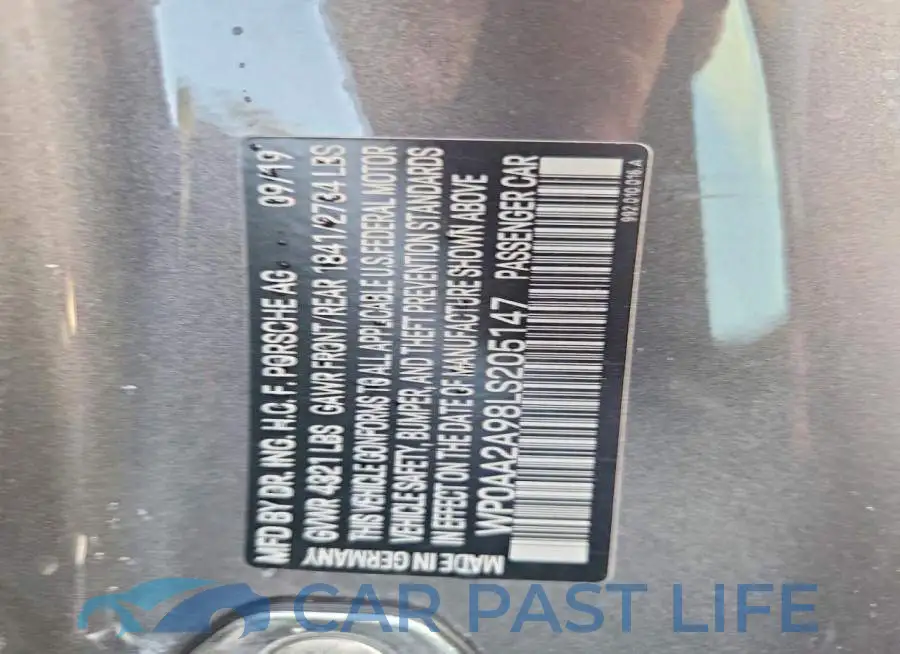 WP0AA2A98LS205147# 13