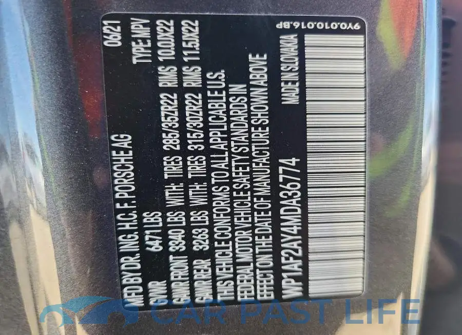WP1AF2AY4MDA36774# 13