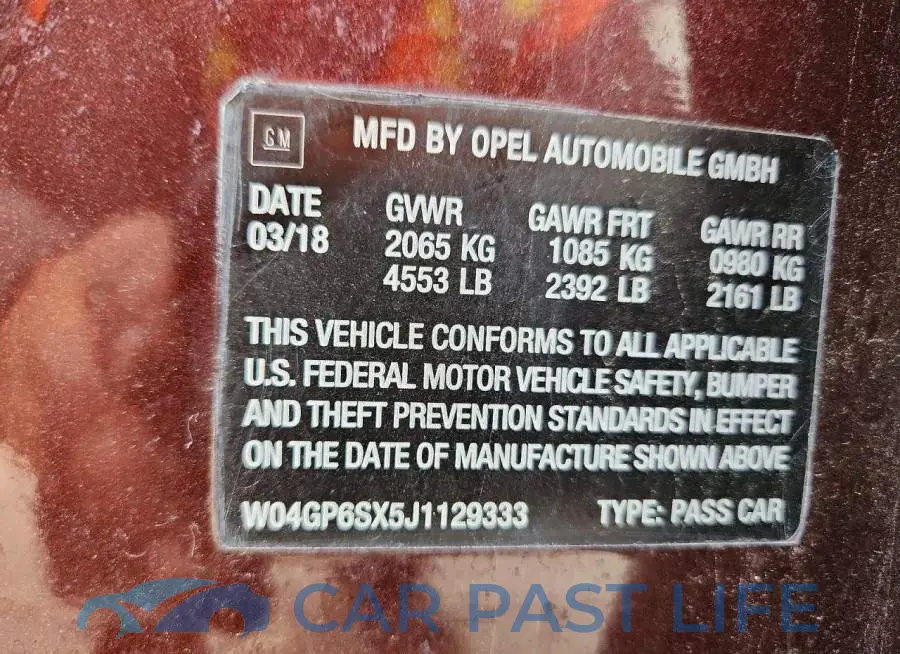 W04GP6SX5J1129333# 13