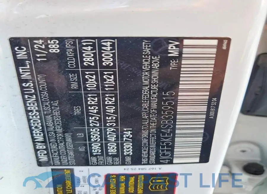 4JGFF5KE4SB359515# 13