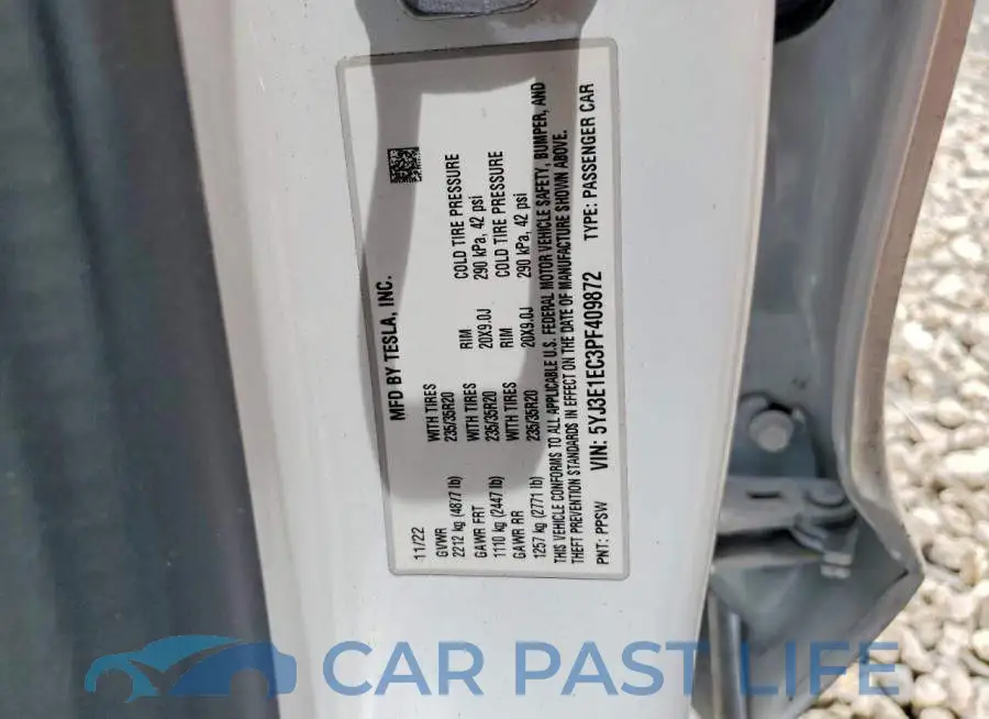 5YJ3E1EC3PF409872# 12