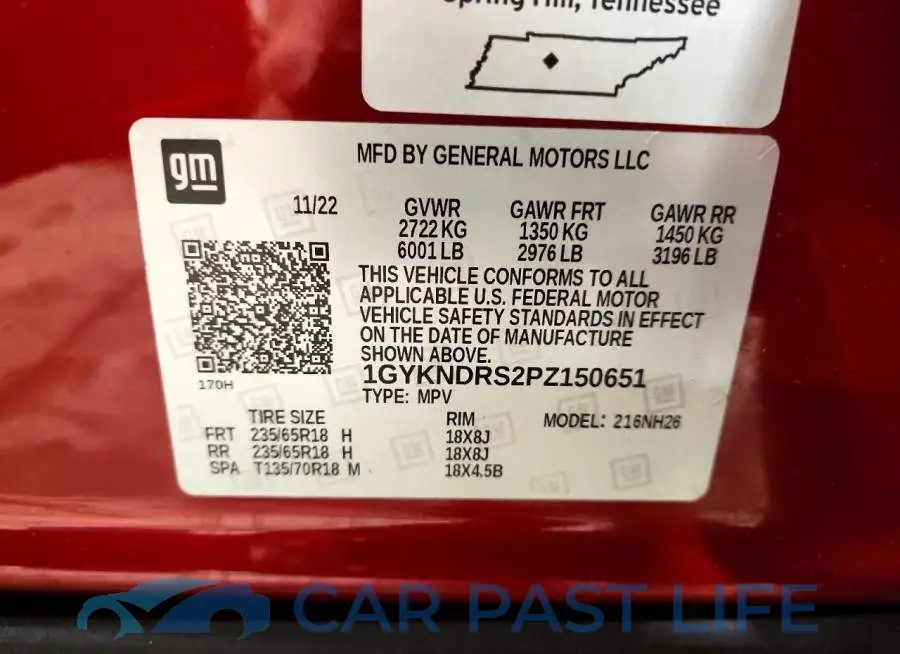 1GYKNDRS2PZ150651# 13