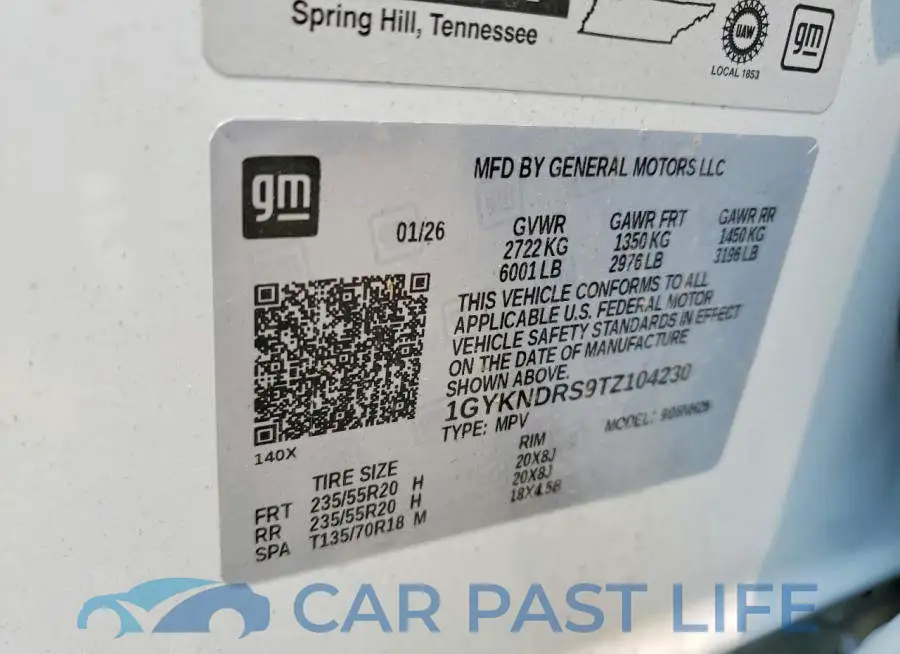 1GYKNDRS9TZ104230# 13