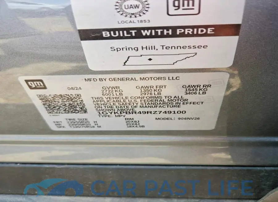 1GYKPBR49RZ749100# 13
