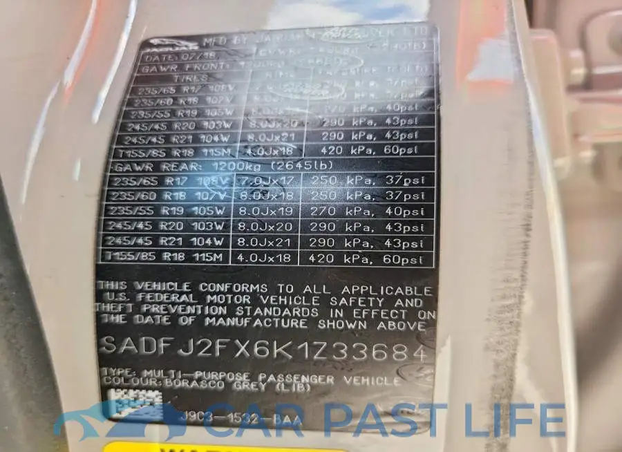 SADFJ2FX6K1Z33684# 14