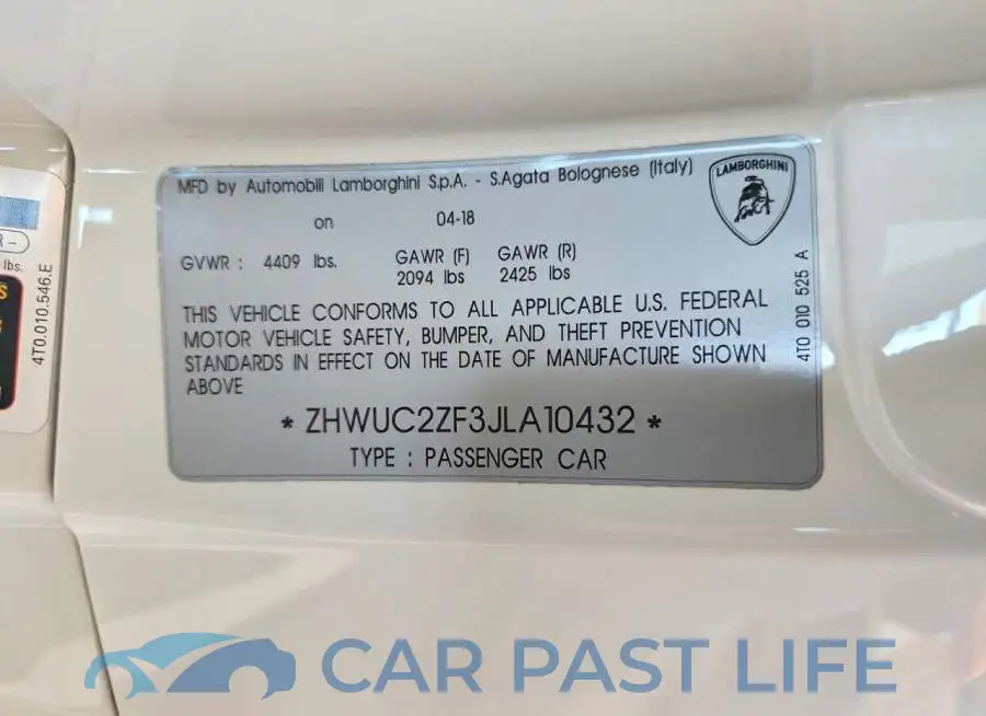 ZHWUC2ZF3JLA10432# 12