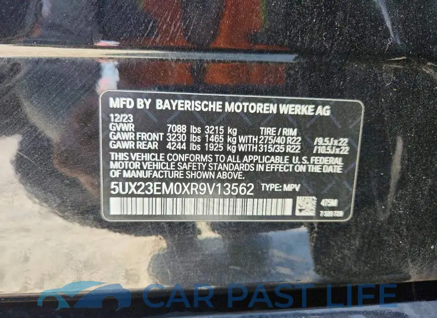 5UX23EM0XR9V13562# 13