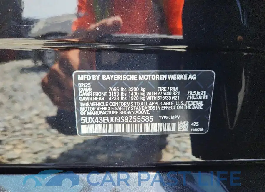 5UX43EU09S9Z55585# 12