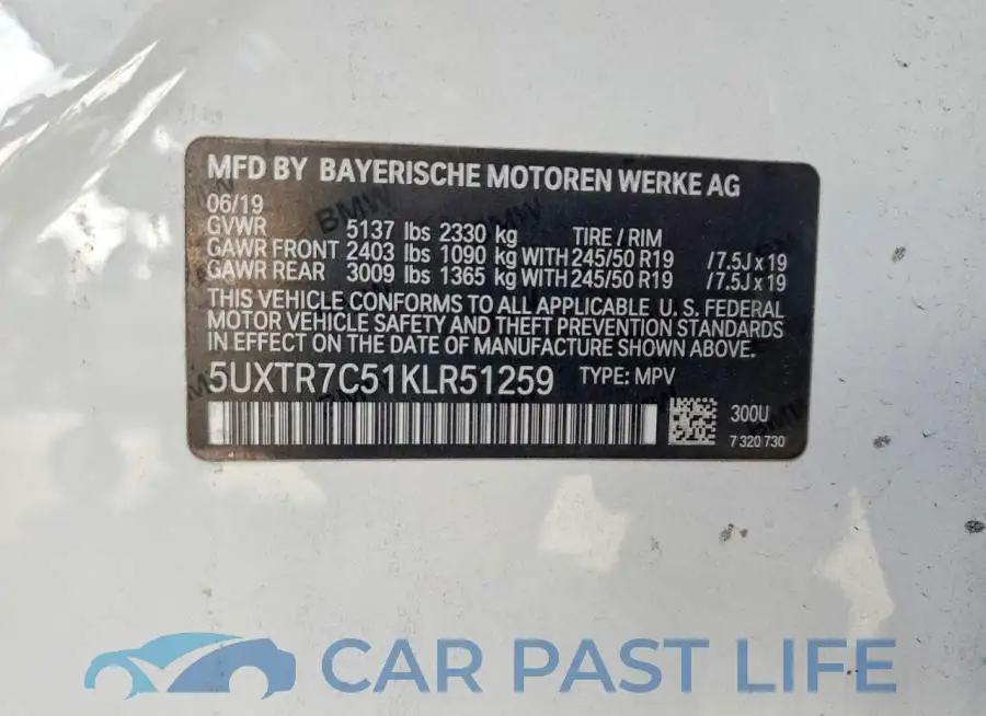 5UXTR7C51KLR51259# 12