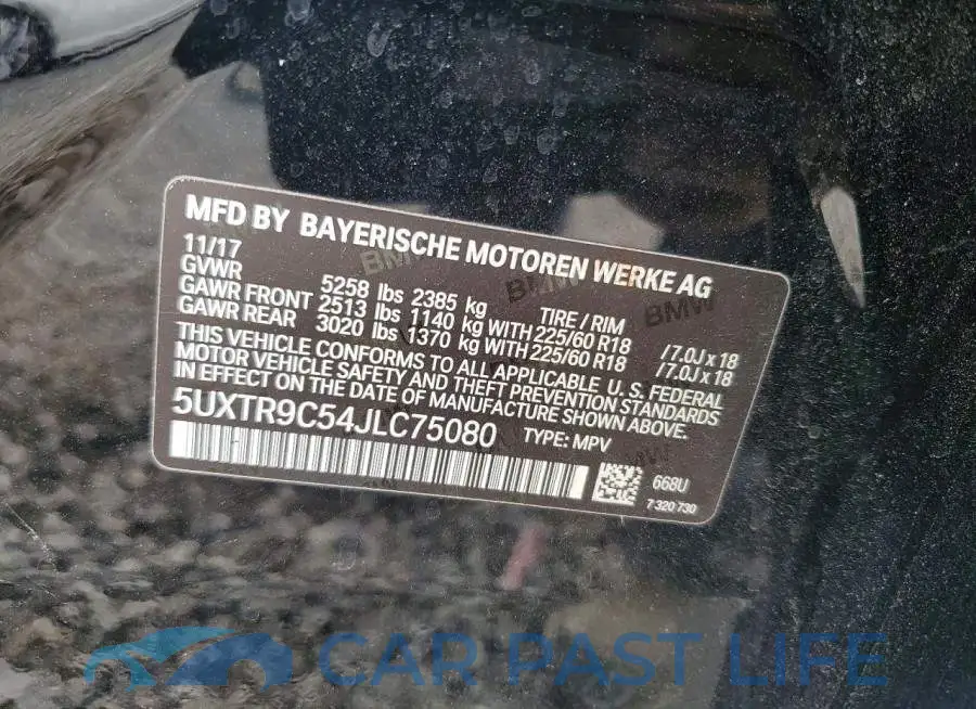 5UXTR9C54JLC75080# 13