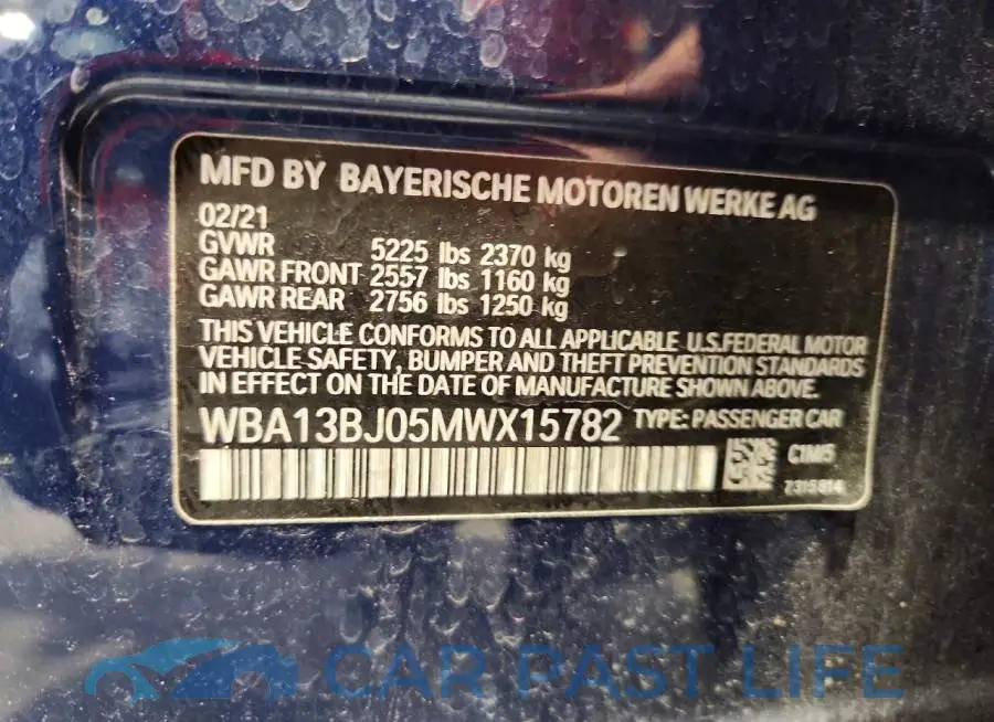 WBA13BJ05MWX15782# 12