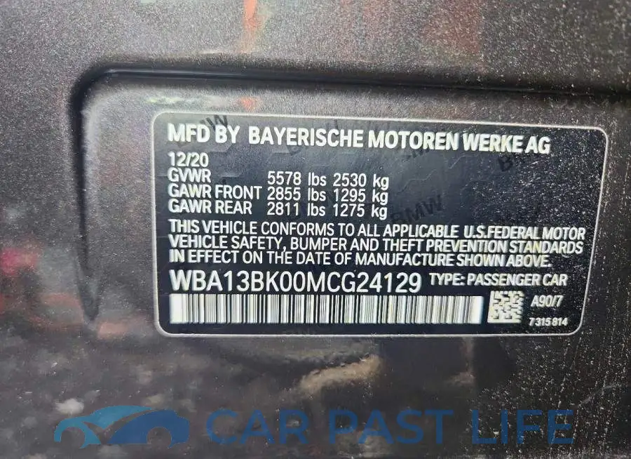 WBA13BK00MCG24129# 13