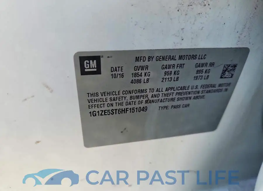 1G1ZE5ST6HF151049# 12