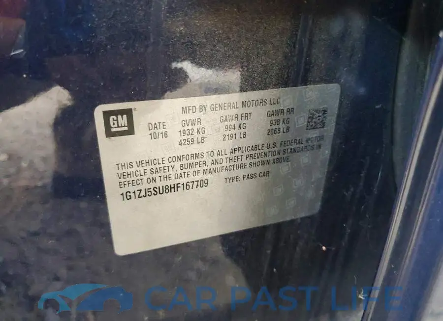 1G1ZJ5SU8HF167709# 12