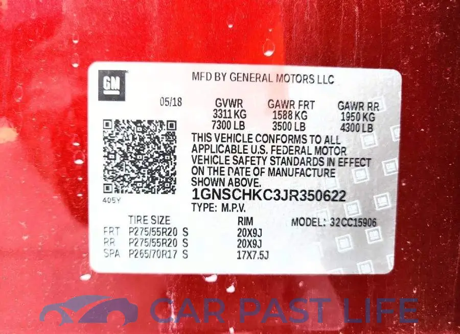 1GNSCHKC3JR350622# 13