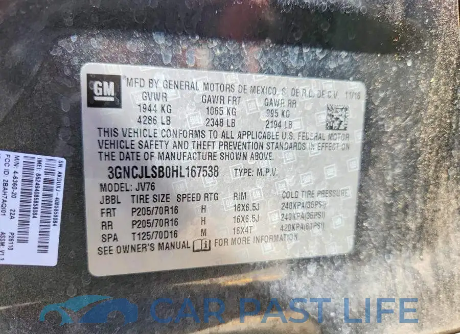 3GNCJLSB0HL167538# 13