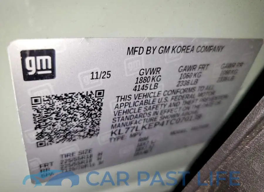 KL77LKEP4TC070138# 13