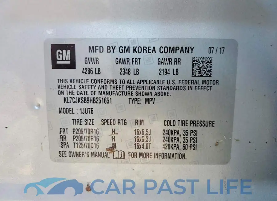 KL7CJKSB9HB251651# 13