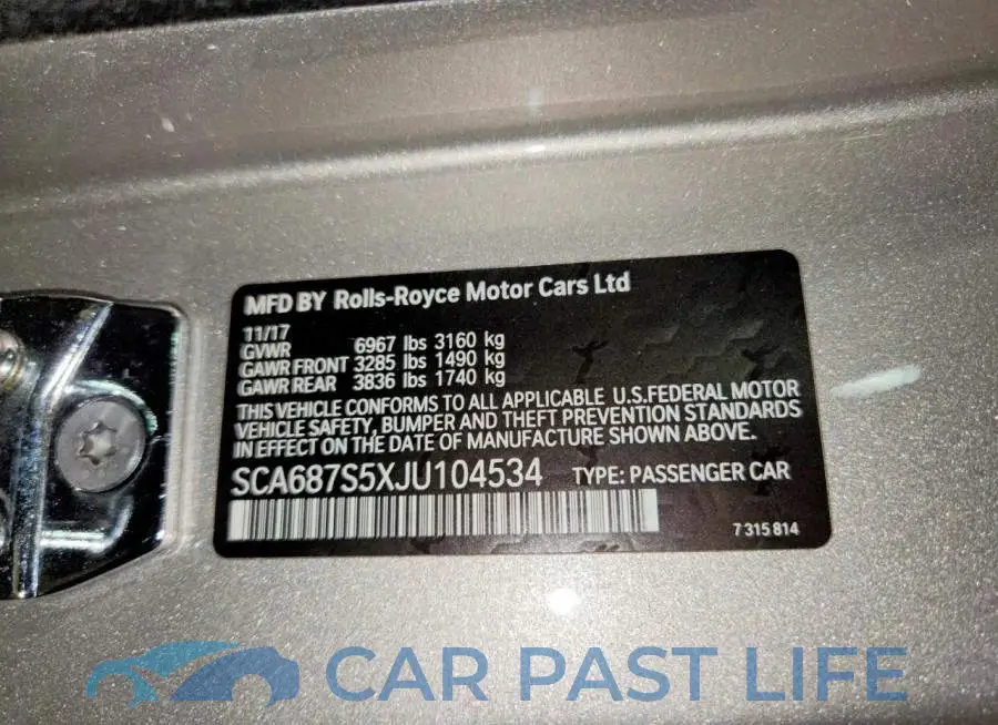 SCA687S5XJU104534# 12