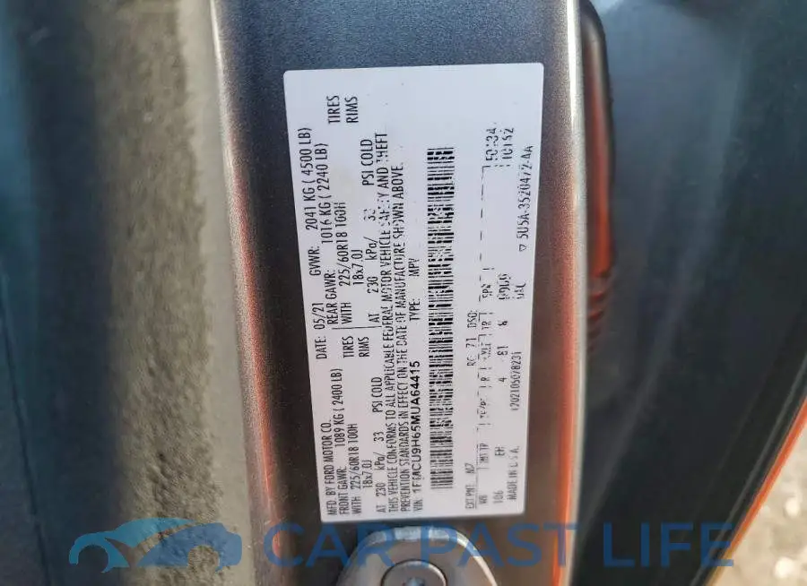 1FMCU9H65MUA64415# 12