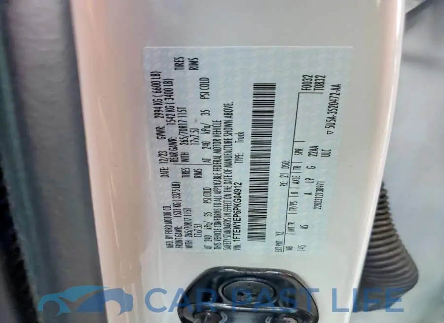 1FTEW1EP6PKG04912# 12