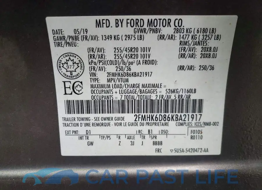 2FMHK6D86KBA21917# 12
