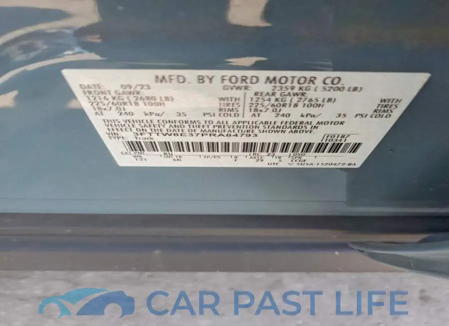 3FTTW8E37PRA84793# 12