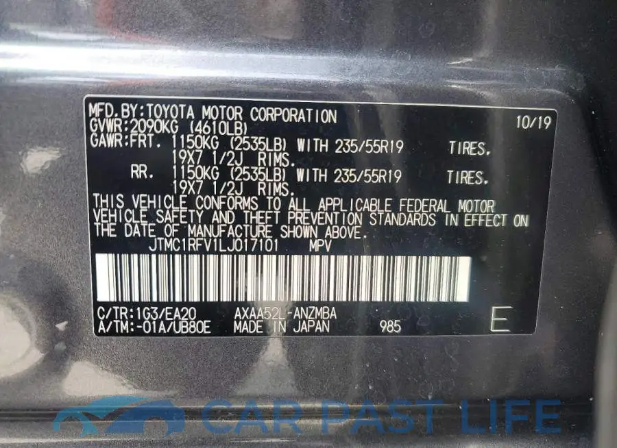 JTMC1RFV1LJ017101# 13
