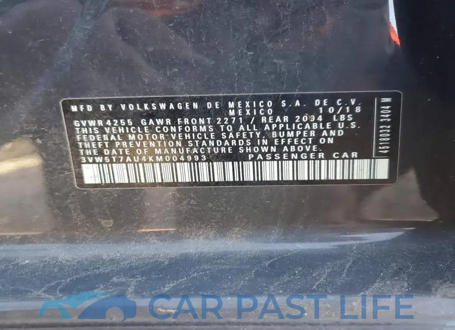 3VW5T7AU4KM004993# 12