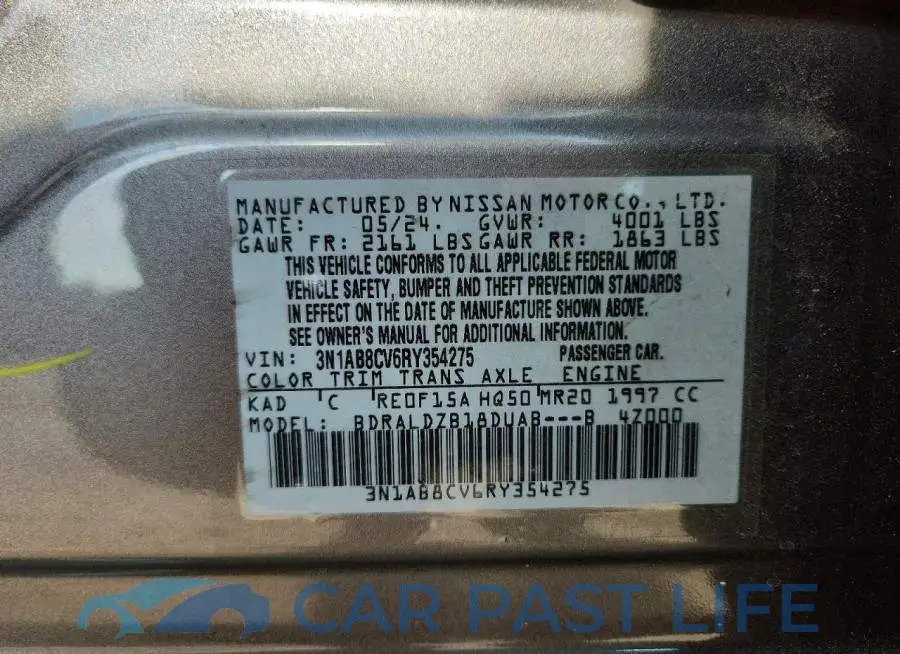 3N1AB8CV6RY354275# 13
