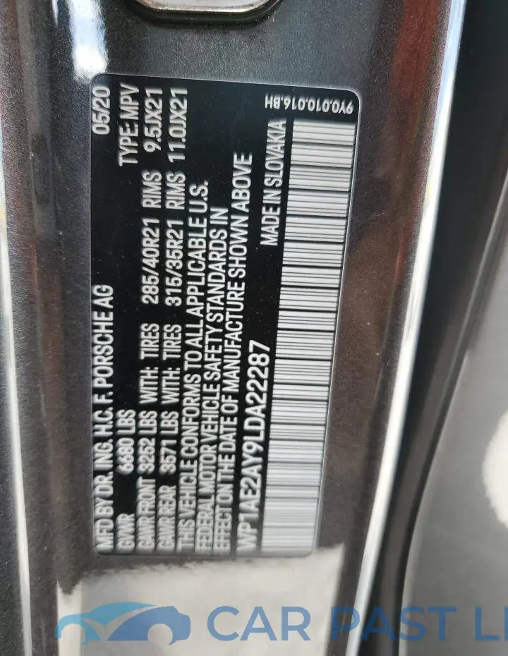 WP1AE2AY9LDA22287# 13