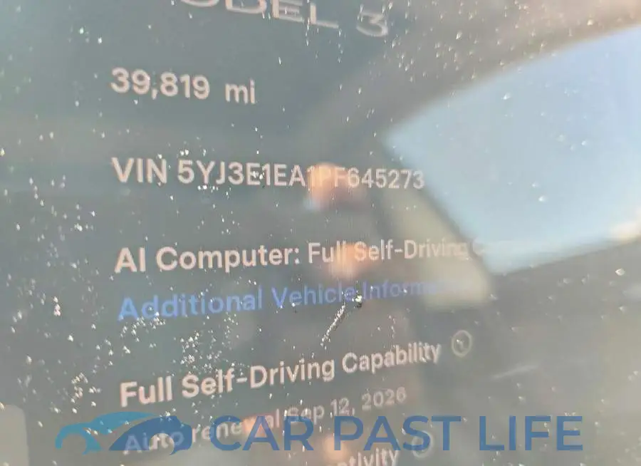 5YJ3E1EA1PF645273# 9