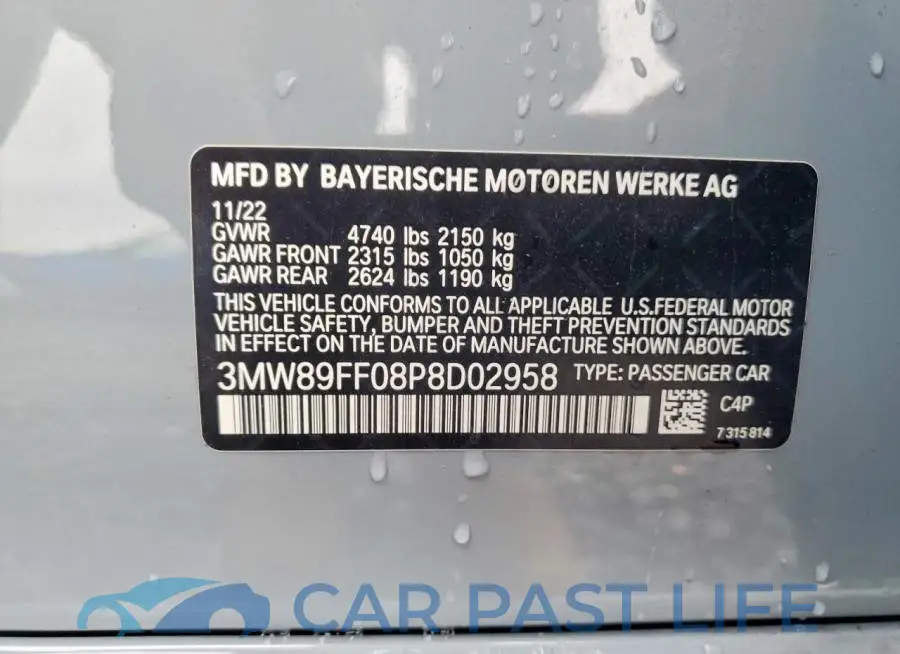 3MW89FF08P8D02958# 13