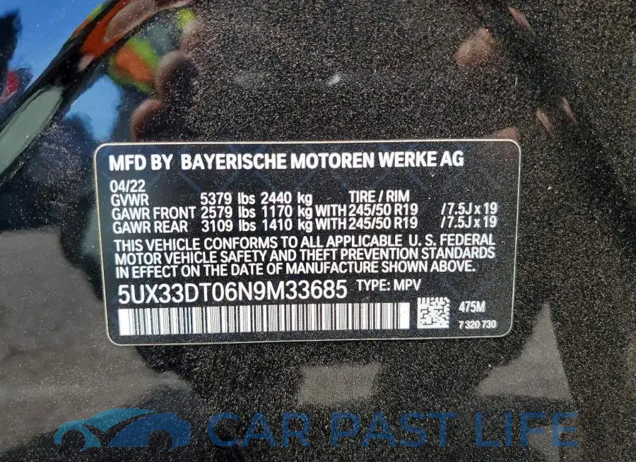 5UX33DT06N9M33685# 13