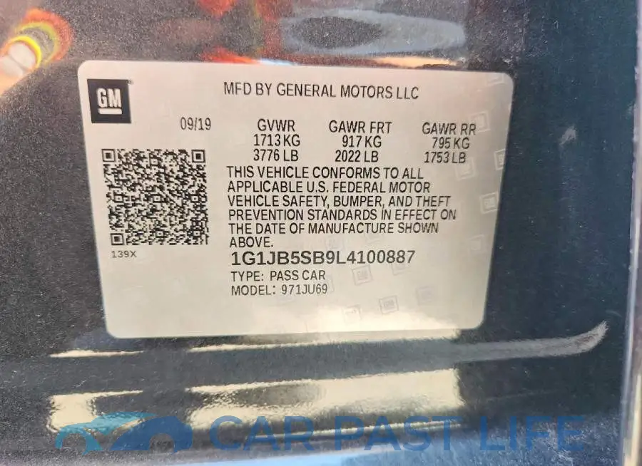 1G1JB5SB9L4100887# 12