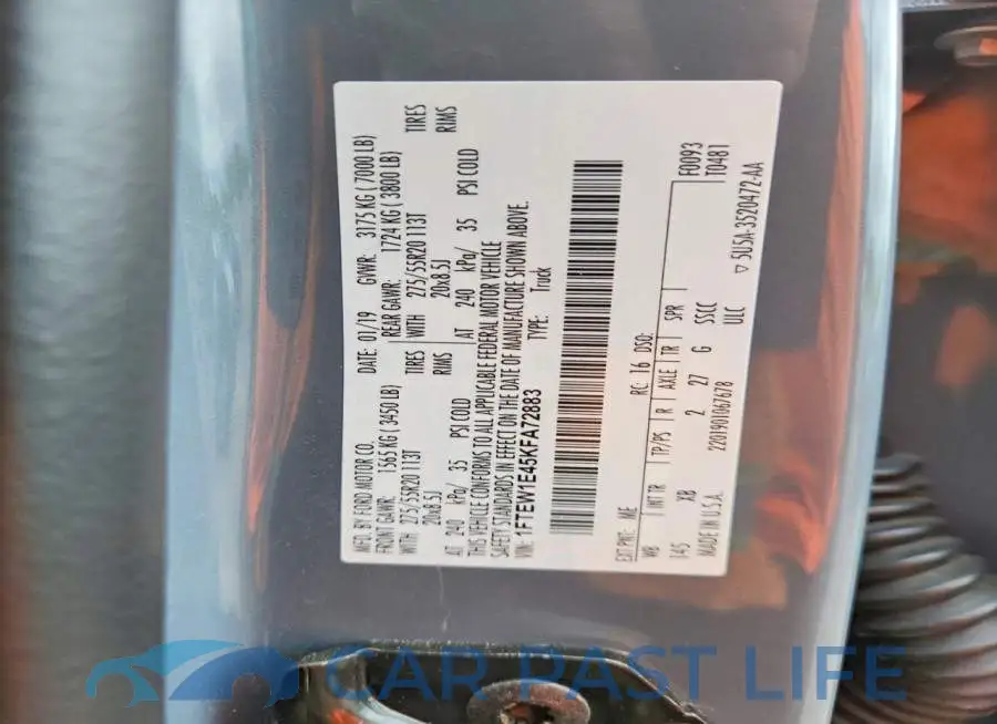 1FTEW1E45KFA72883# 12