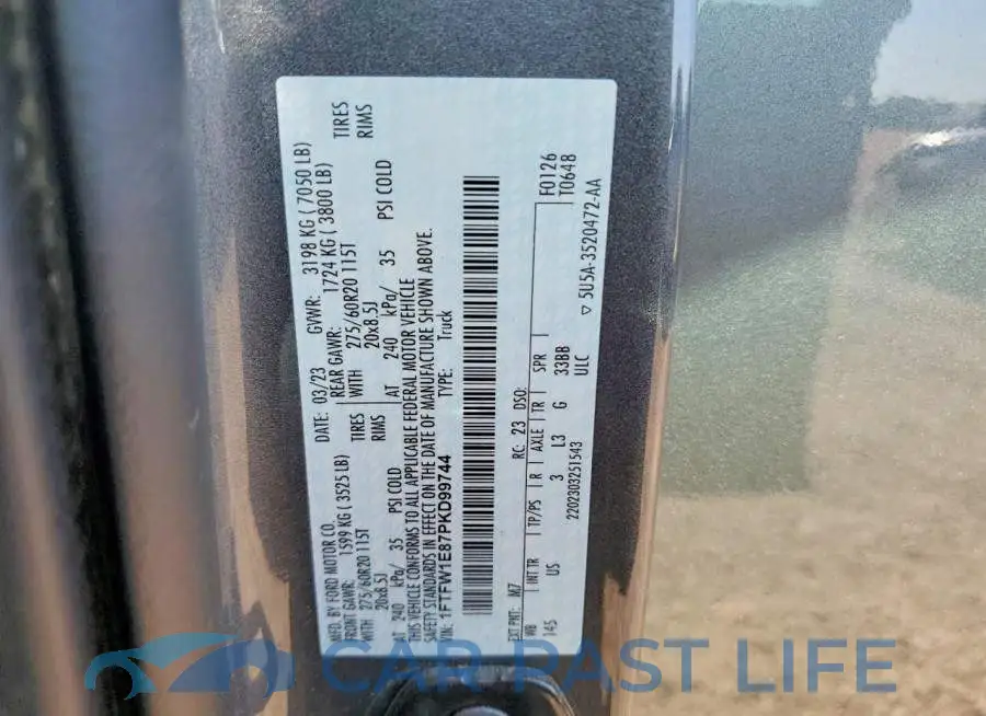 1FTFW1E87PKD99744# 12