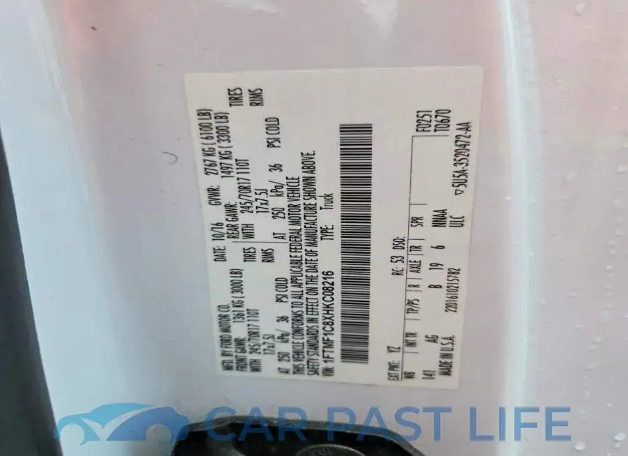 1FTMF1C8XHKC08216# 12